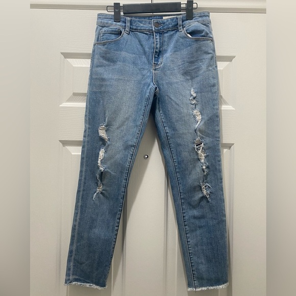 Girl’s Treasure & Bond Distressed Jeans with Raw Hem, size 16 - Picture 1 of 6